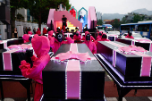 'Squid Game' characters parade through central Seoul