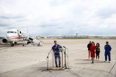 Polish astronaut Uznanski Wisniewski arrives in Cologne after completing Axiom 4 mission