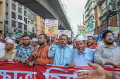 Protest in Dhaka after police clashed with pro-Hasina activists