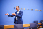 German Chancellor Merz holds press conference in Berlin