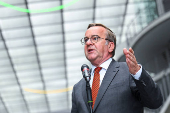 German Defence Minister Pistorius and German Economy and Energy Minister Reiche address the media following the weekly cabinet meeting in Berlin