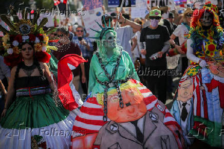 Anti-Trump 'Hands Off!' protest, in Los Angeles