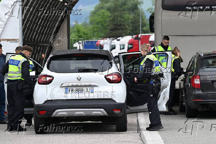 Police check at the Austria-Germany border
