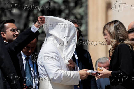 Pope Leo XIV holds the general audience in St. Peter's Square at the Vatican