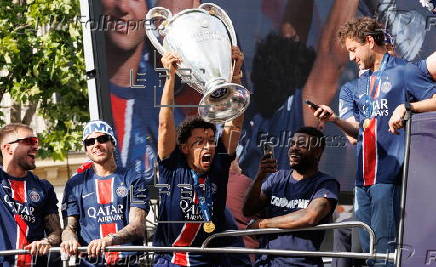 PSG victory parade on Champs Elysee
