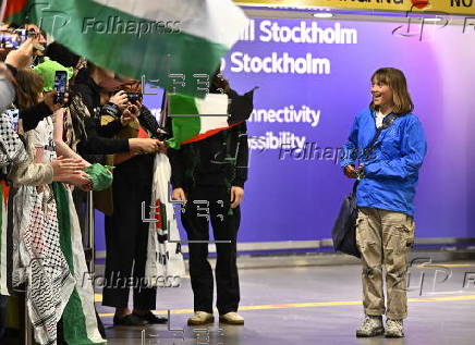 Activist Greta Thunberg arrives back in Sweden