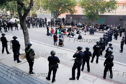 Protests against federal immigration sweeps continue in Los Angeles