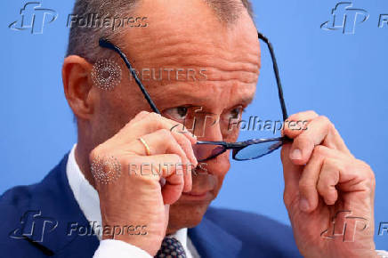 German Chancellor Merz holds press conference in Berlin