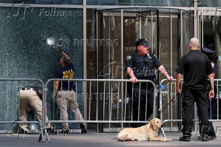 Aftermath of a deadly mass shooting in Manhattan, in New York City
