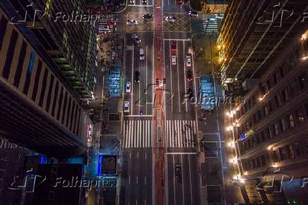 Vista aérea da avenida Paulista, na cidade de São Paulo