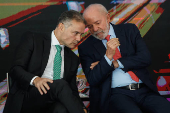 O ministro Renan Filho (Transportes) e o presidente Luiz Inácio Lula da Silva