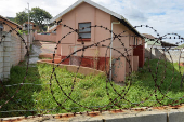 A general view of the site where kidnapped U.S. pastor, Josh Sullivan, was rescued last night in a shootout during which three suspects were killed, in KwaMagxaki