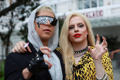 Lady Gaga fans gather outside Copacabana Palace hotel prior to her arrival in Rio de Janeiro