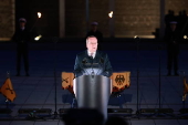 Military grand tattoo in honor of acting German Chancellor Olaf Scholz
