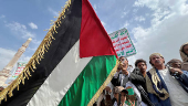 Demonstration to show solidarity with Palestinians and to condemn U.S. strikes in Yemen, in Sanaa