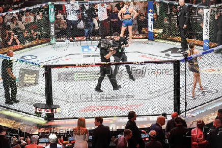 U.S. President Trump attends the UFC 316 event, in Newark