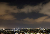 Missiles launched from Iran towards Israel are seen from Ashkelon