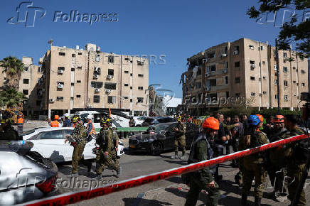 Aftermath of a missile strike from Iran on Israel, in Holon