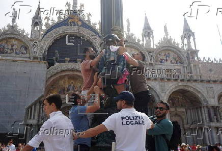 Protest against US entrepreneur Jeff Bezos' wedding in Venice