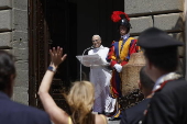 Pope Leo XIV leads Angelus prayer at Castel Gandolfo