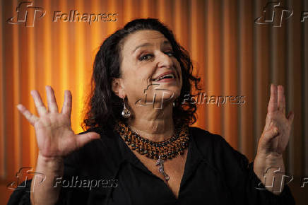A atriz Grace Gianoukas no teatro Opus Frei Caneca, na capital paulista