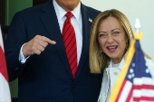 Italian Prime Minister Giorgia Meloni meets with US President Donald Trump in Washington
