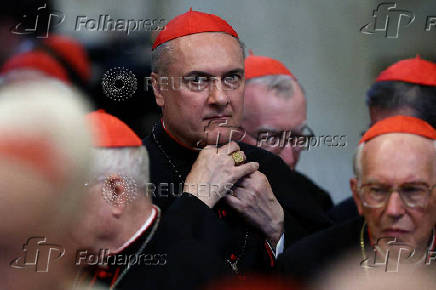 Cardinals visit the tomb of the late Pope Francis at the Basilica of Saint Mary Major, in Rome