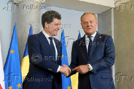 Polish Prime Minister Tusk meets with Romanian President-elect Dan in Warsaw