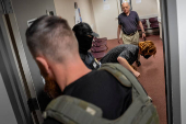 U.S. federal immigration officers at immigration court in New York