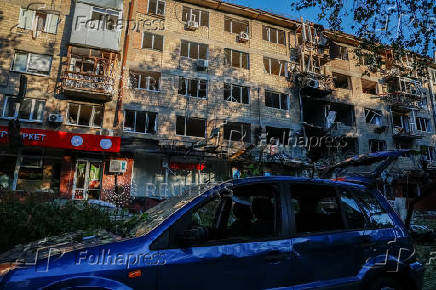 Aftermath of a Russian drone and missile attack in Kyiv