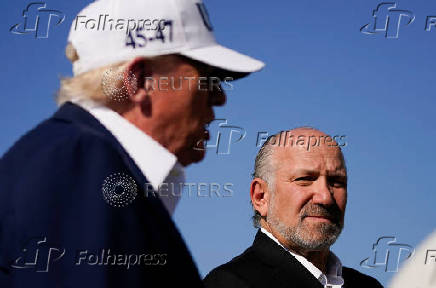 U.S. President Donald Trump boards Air Force One at Morristown Airport