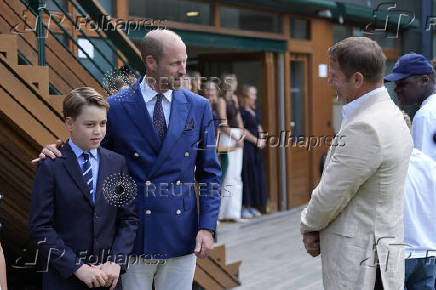 Britain's Prince William and Princess Catherine attend the Wimbledon Tennis Men's finals
