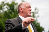 U.S. President Donald Trump's border czar Tom Homan speaks to the media outside the White House