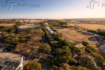 Vista aérea do complexo poliesportivo Pedro Morilla Fuentes, o Pedrocão, em Franca (SP)