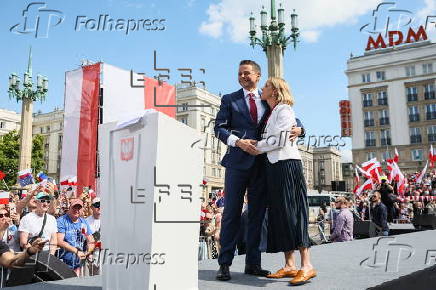 Rally for Polish presidential candidate Rafal Trzaskowski