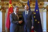 French Foreign Minister Jean-Noel Barrot receives Chinese Foreign Minister Wang Yi