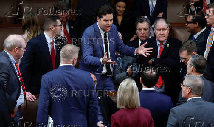 U.S. representatives gather to try to elect a new Speaker of the House at the U.S. Capitol in Washington