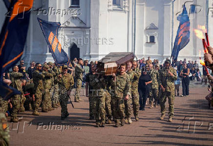 Funeral of Ukrainian combat medic Maryna Hrytsenko in Chernihiv