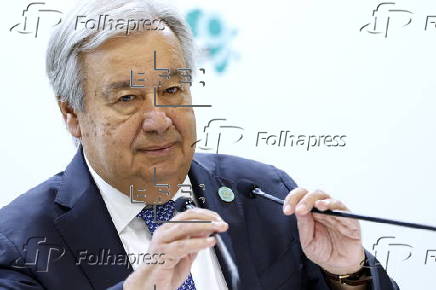 United Nations Secretary-General Antonio Guterres attends press conference at the Tokyo International Conference on African Development (TICAD IX)