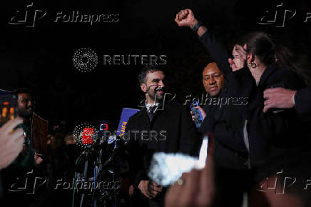 Democratic candidate for New York City mayor, Zohran Mamdani, campaigns on eve of election day, in Queens, New York City