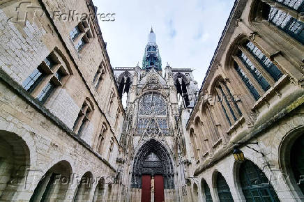 Catedral de Notre Dame no Centro Histórico da cidade turística de Rouen França