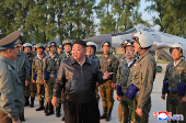 North Korea's Kim oversees air drills