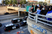 Protest following multiple detentions in downtown Los Angeles