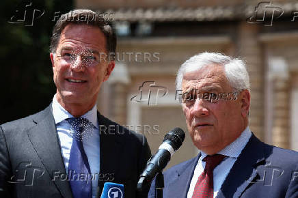Foreign ministers and NATO Secretary General Mark Rutte meet, in Rome