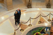 Democratic state assemblywoman Melissa Hortman and her husband Mark lie in State
