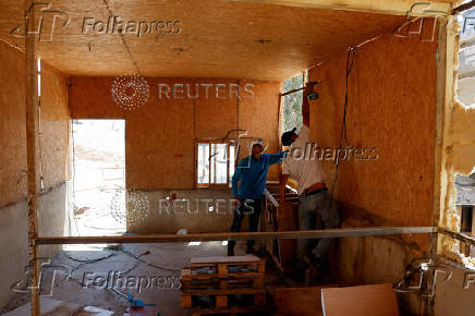 Palestinian Bedouins flee their homes, near Jericho