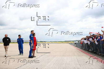Polish astronaut Uznanski Wisniewski arrives in Cologne after completing Axiom 4 mission
