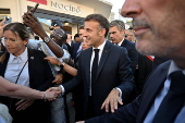 French President Macron visits Lourdes