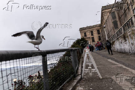 Visitors tour the Alcatraz prison complex located on Alcatraz Island in San Francisco Bay
