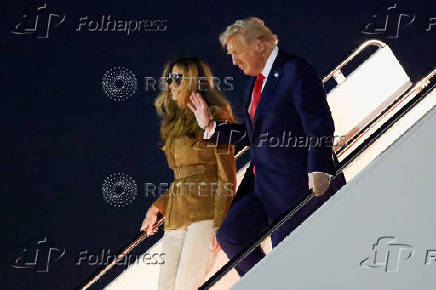 U.S. President Trump returns from state visit to Britain